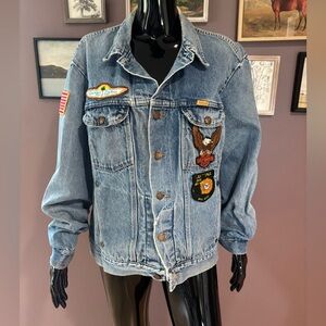 Vintage Rustler Jean Jacket Harley Davidson